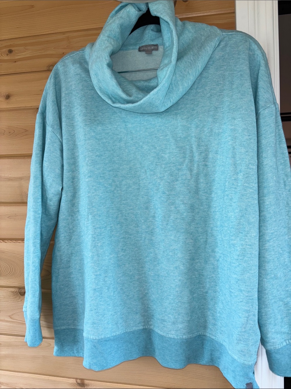 Talbots Aqua Cowl Neck Sweater